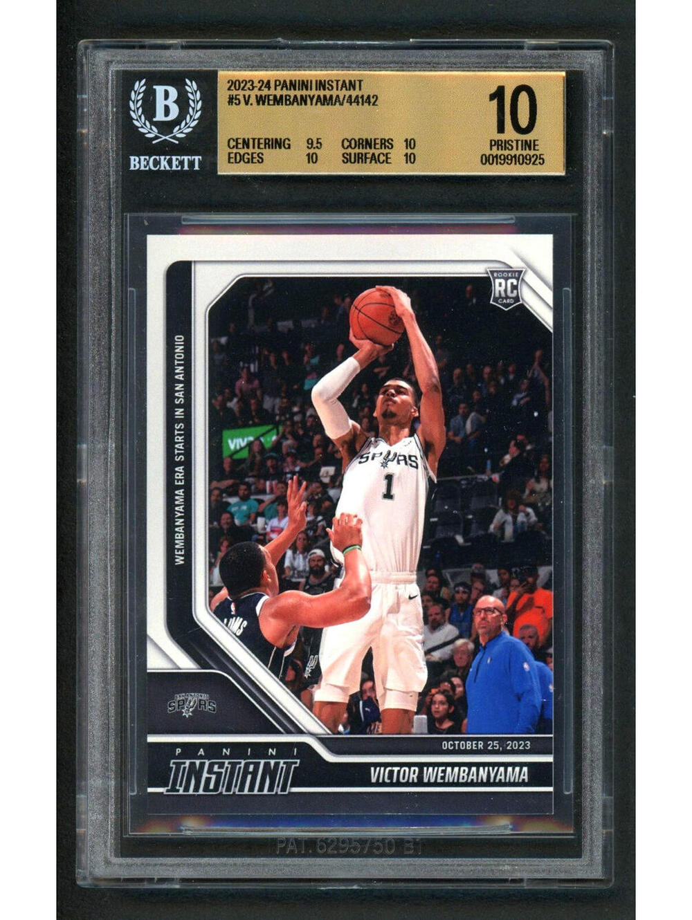 2023 Panini Instant #5 NBA Debut Victor Wembanyama Rookie (RC) BGS 10 Pristine